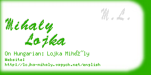 mihaly lojka business card